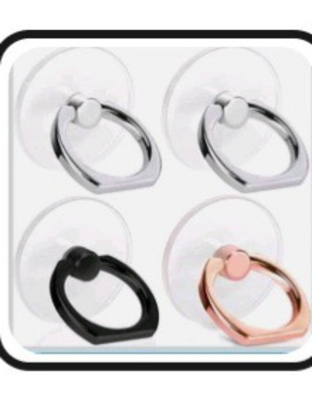 Transparent Cell Phone Finger Grip with Gold Ring